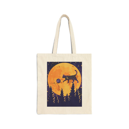 Star Cat Canvas Tote Bag