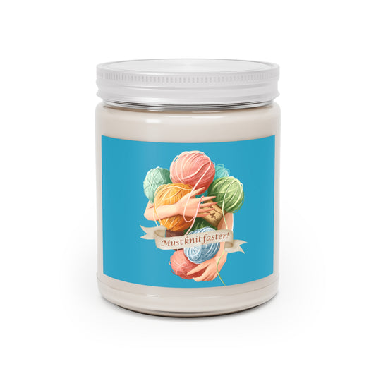 Must Knit Faster Scented Soy Candles with White Lid, 9oz