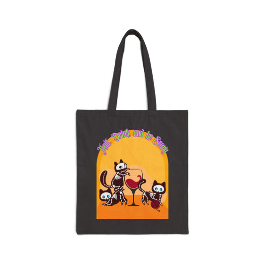 Knit Drink and Be Scary Canvas Tote Bag