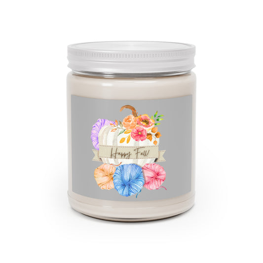 Cozy Autumn Scented Soy Candles with White Lid, 9oz