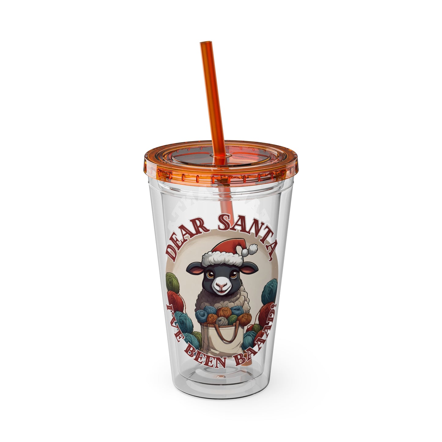 Baaad Tumbler with Straw, 16oz