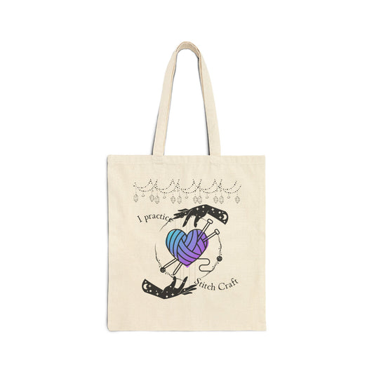 Stitch Craft Knitting Cotton Canvas Tote Bag
