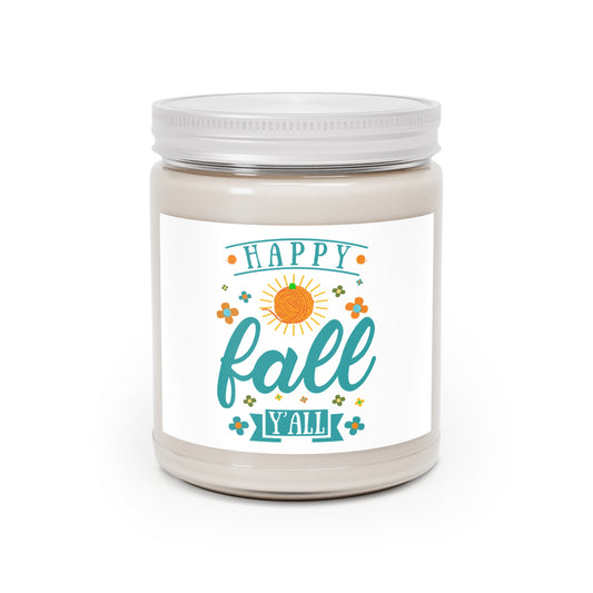 Happy Fall Scented Soy Candles with White Lid, 9oz