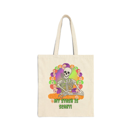 My Stash is Scary Cotton Canvas Tote Bag