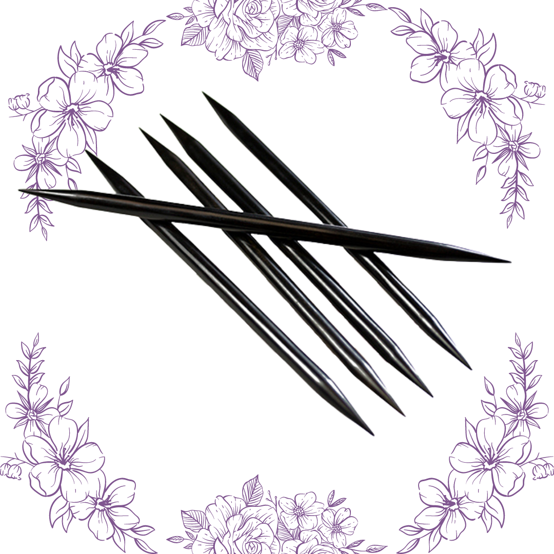 Nirvana 8" Ebony Double Point Needles