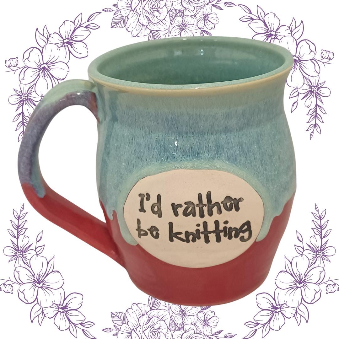 Pawley Studios Ceramic Mug - I'd Rather Be Knitting