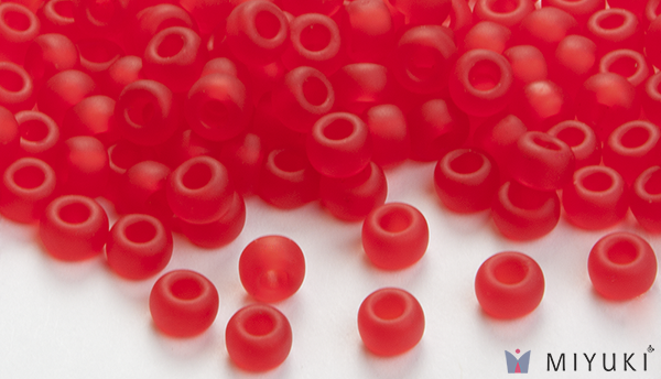 140F - Transparent Frost Red Miyuki Beads