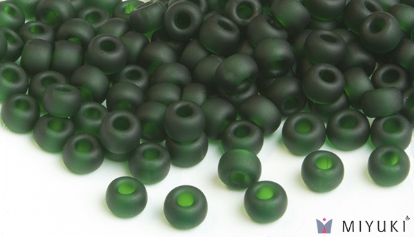 156F - Transparent Frost Deep Emerald Miyuki Beads