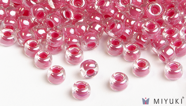 208 - Carnation Pink-lined Crystal AB Miyuki Beads
