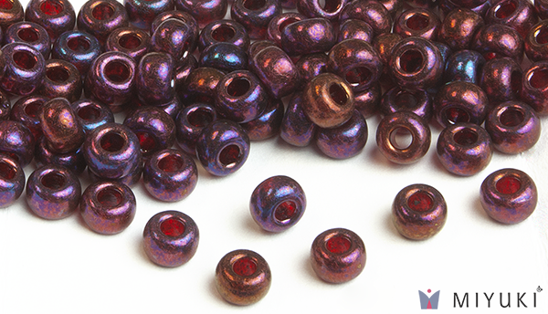 313 - Cranberry Gold Luster Miyuki Beads