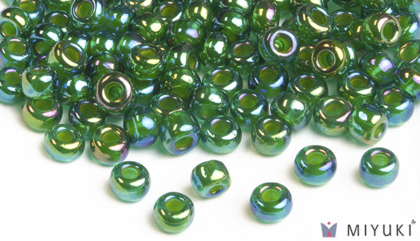 354 - Chartreuse-lined Green AB Miyuki Beads