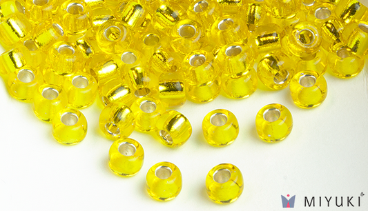 6 - Silverlined Yellow Miyuki Beads