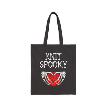 Knit Spooky Cotton Canvas Tote Bag