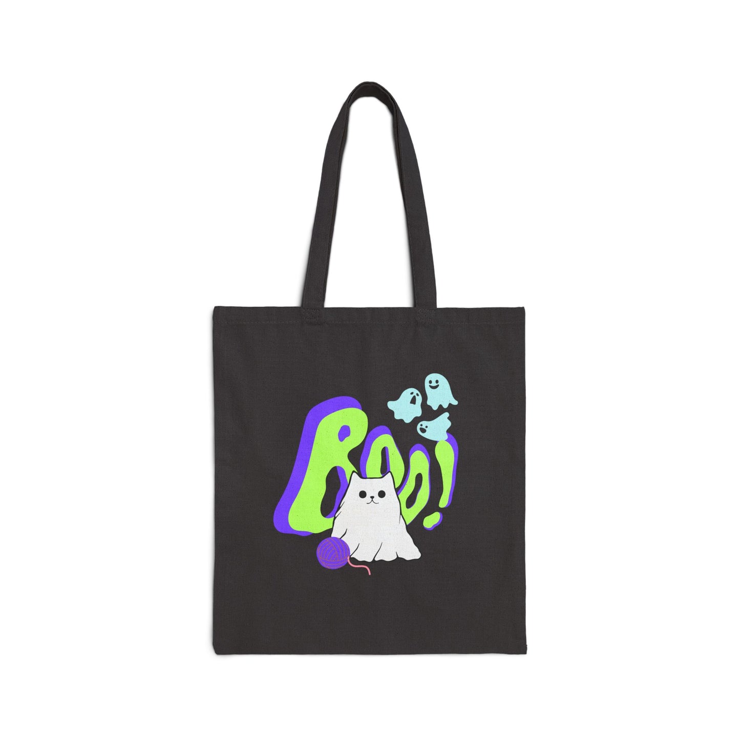 Boo Kitty Cotton Canvas Tote Bag