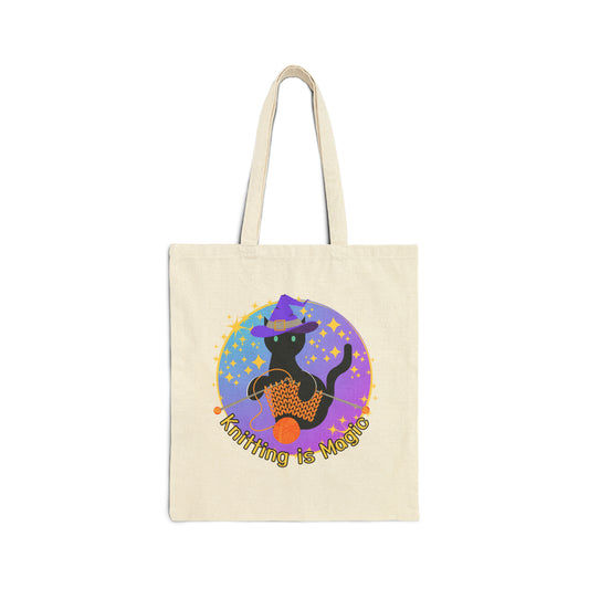 Knitting Is Magic Cotton Canvas Tote Bag