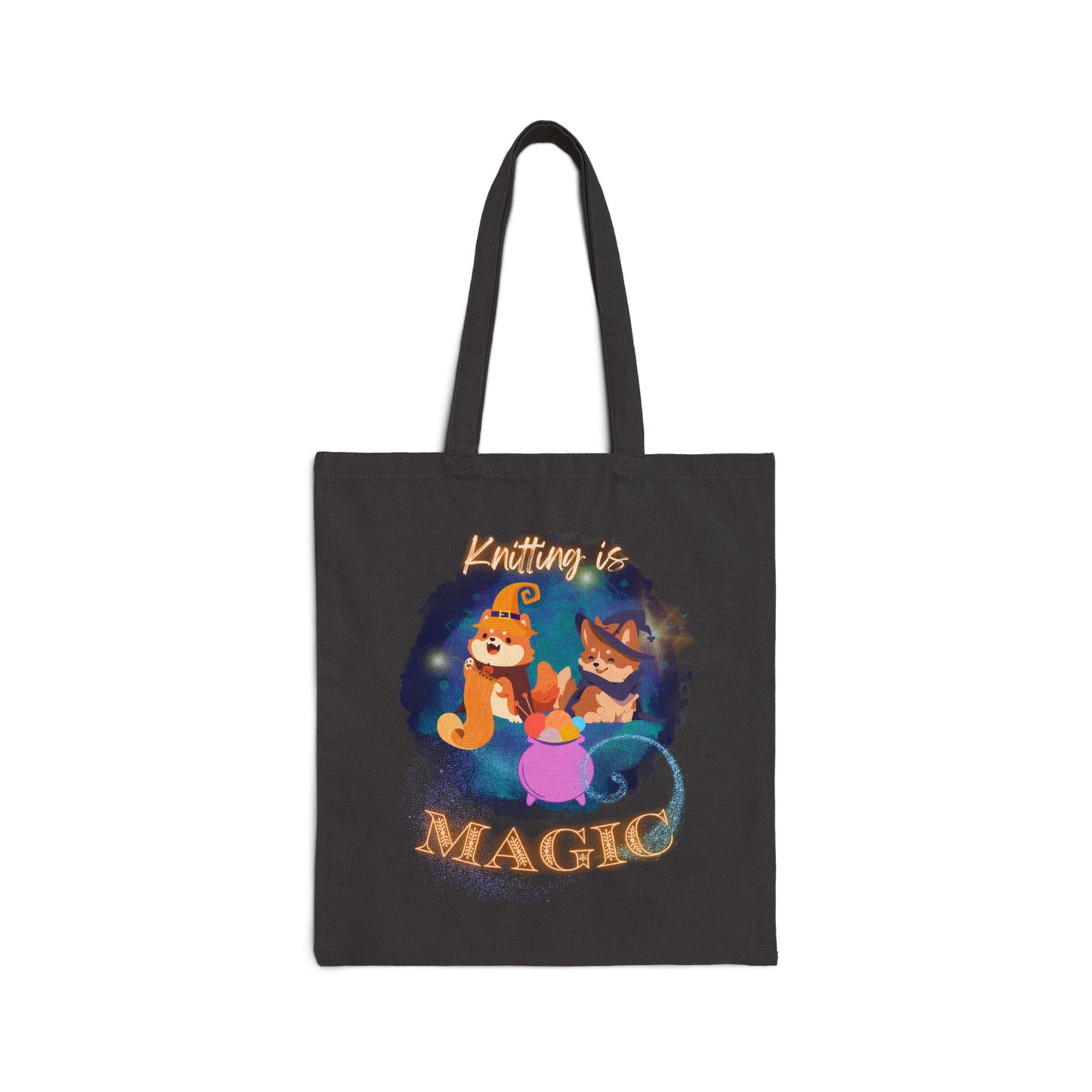 Knitting Is Magic Cotton Canvas Tote Bag