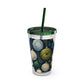 Yarn Wrapping Paper Tumbler with Straw, 16oz