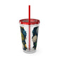 Yarn Wrapping Paper Tumbler with Straw, 16oz