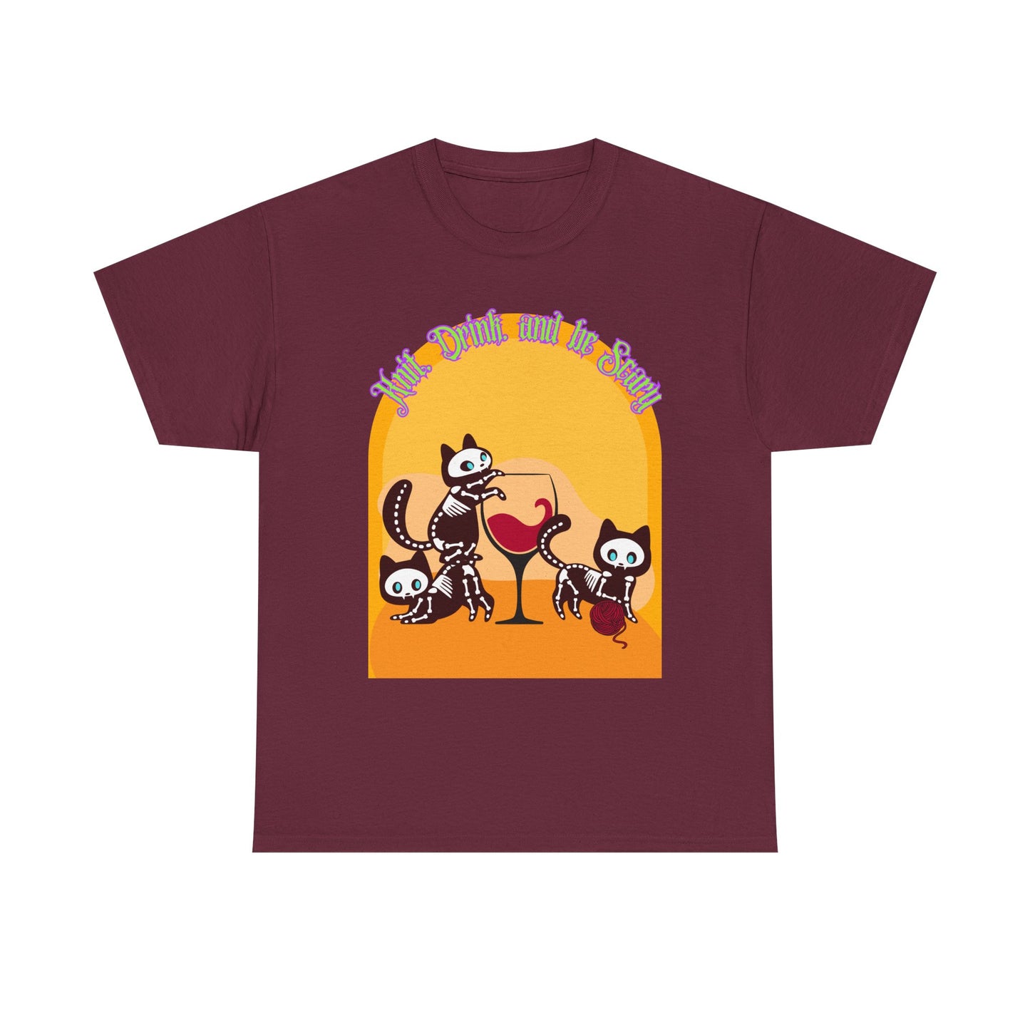 Knit Drink and Be Scary Unisex T Shirt