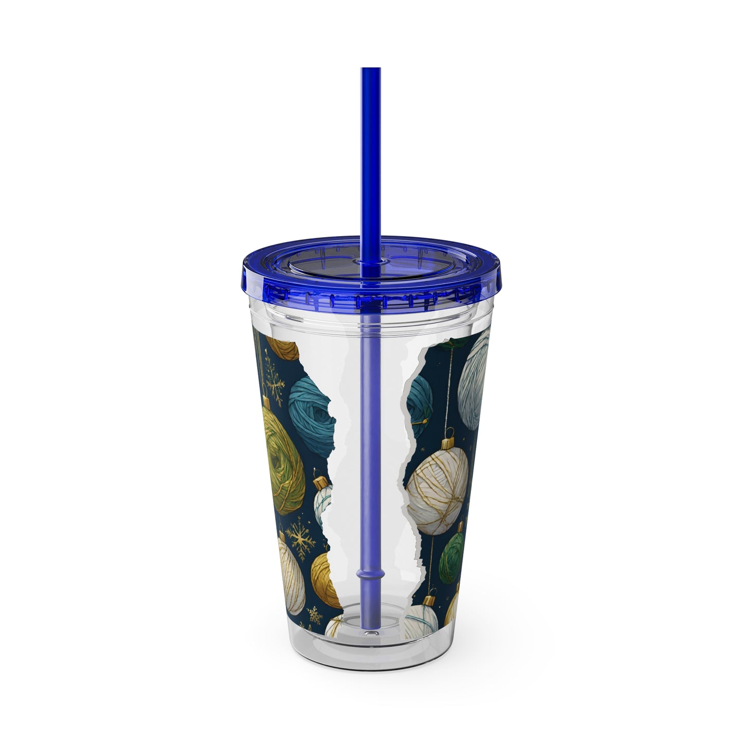 Yarn Wrapping Paper Tumbler with Straw, 16oz