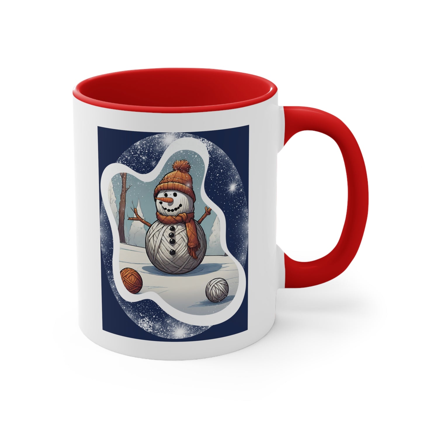 Yarn Snowman Coffee Mug, 11oz