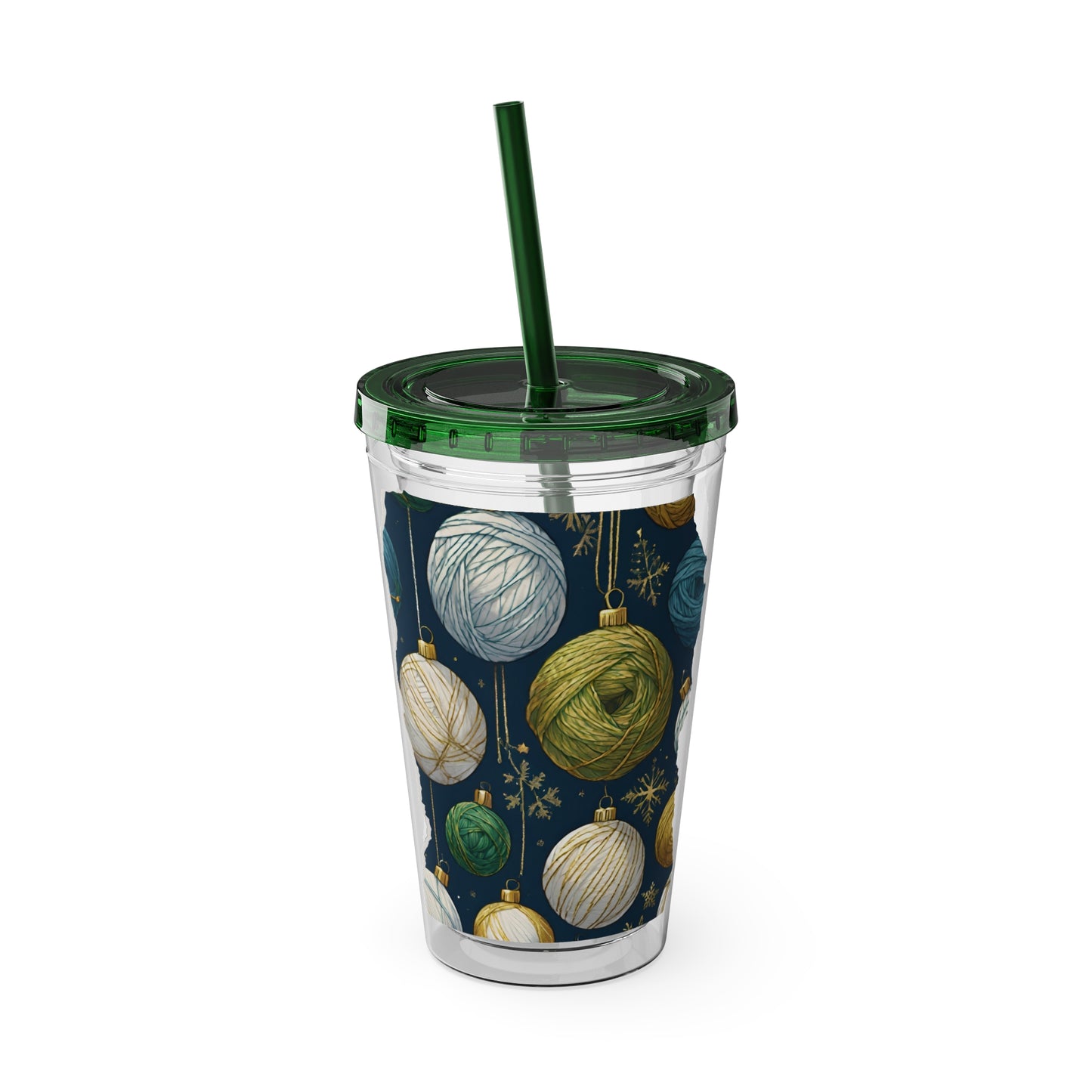 Yarn Wrapping Paper Tumbler with Straw, 16oz