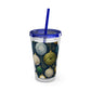 Yarn Wrapping Paper Tumbler with Straw, 16oz