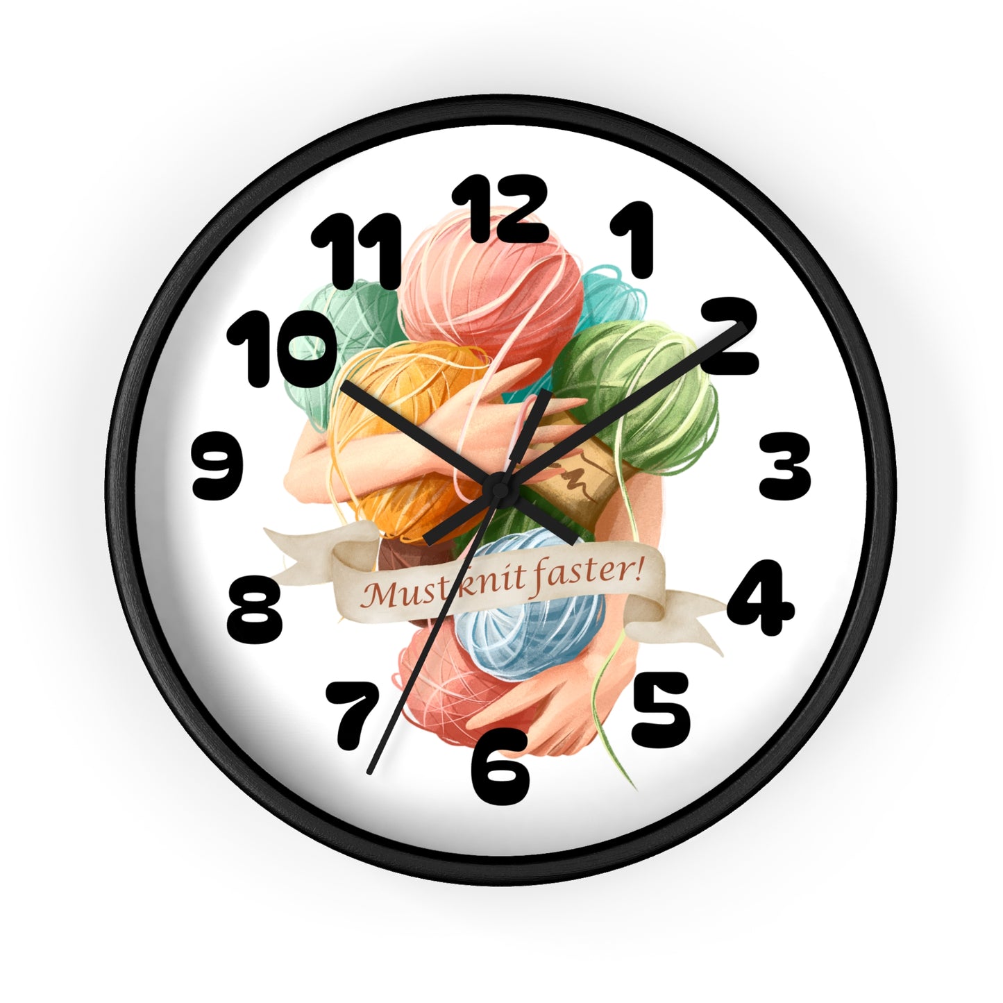 Must Knit Faster Wall Clock