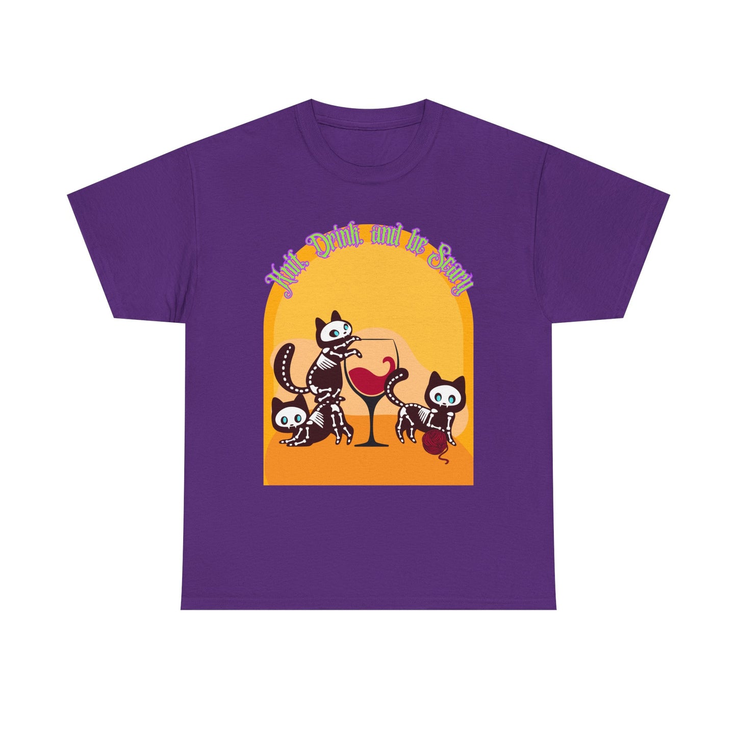 Knit Drink and Be Scary Unisex T Shirt