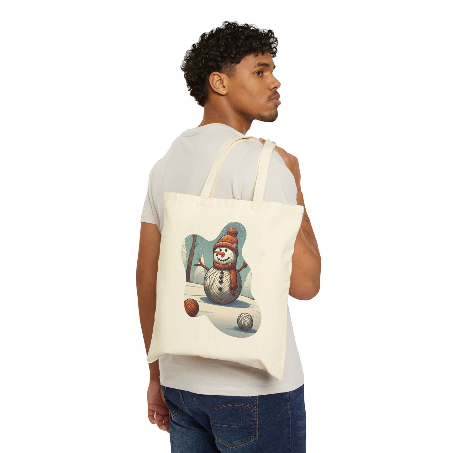 Yarn Snowman Tote
