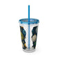 Yarn Wrapping Paper Tumbler with Straw, 16oz