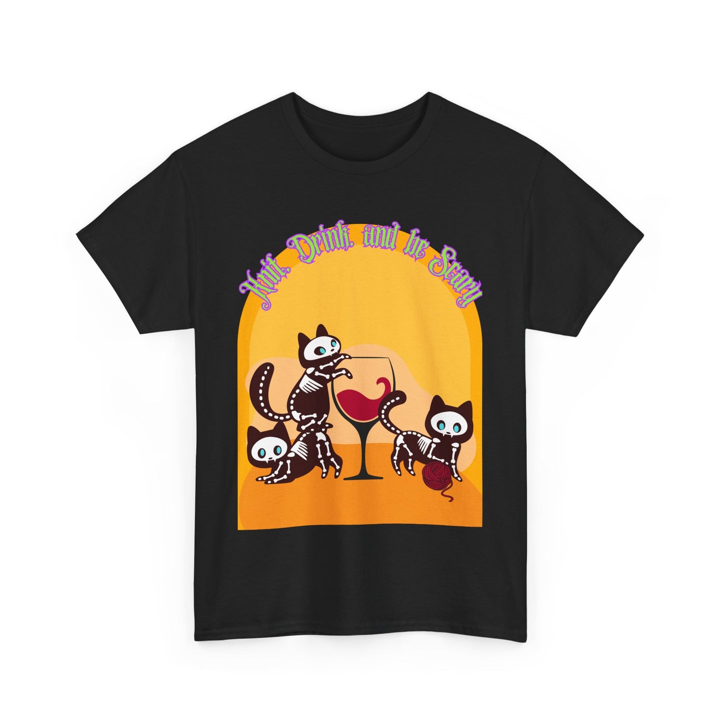 Knit Drink and Be Scary Unisex T Shirt