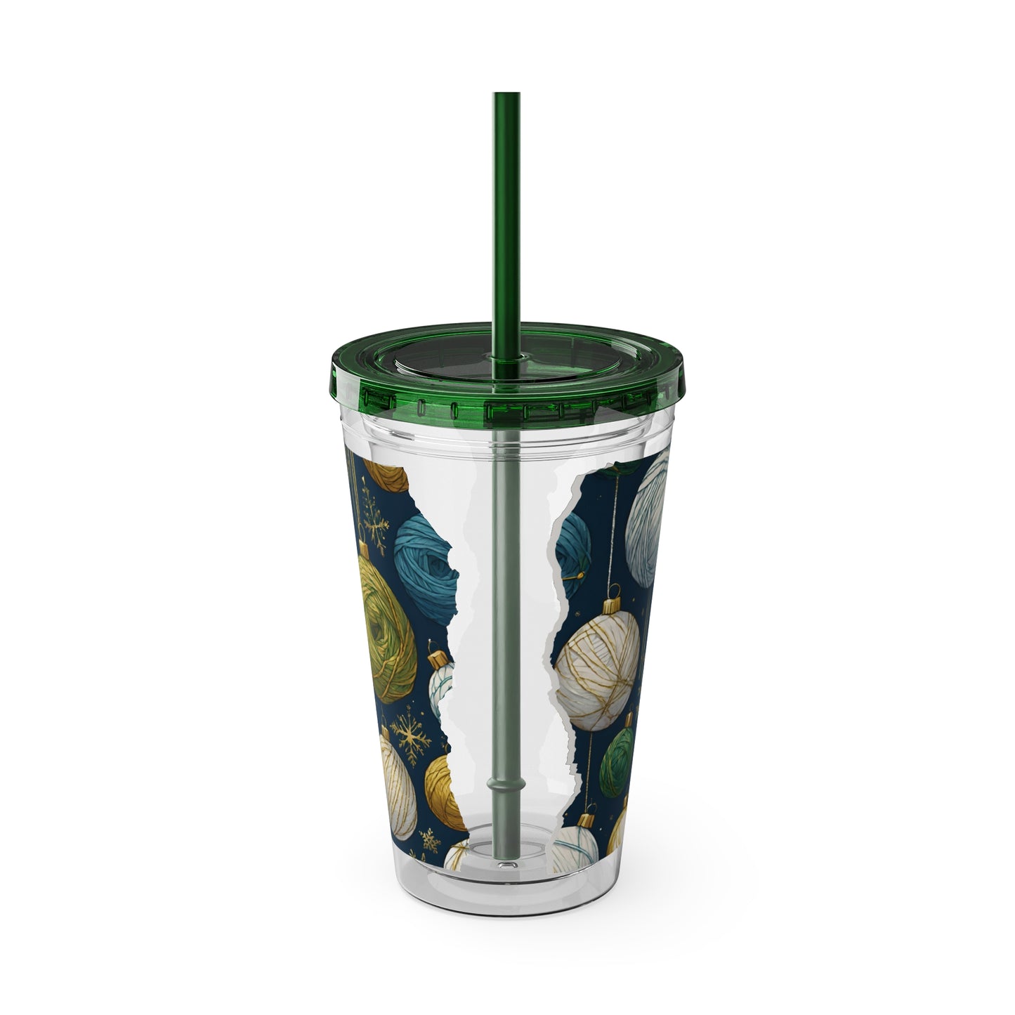 Yarn Wrapping Paper Tumbler with Straw, 16oz