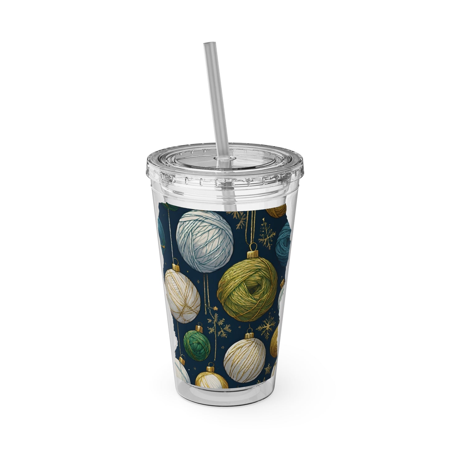 Yarn Wrapping Paper Tumbler with Straw, 16oz