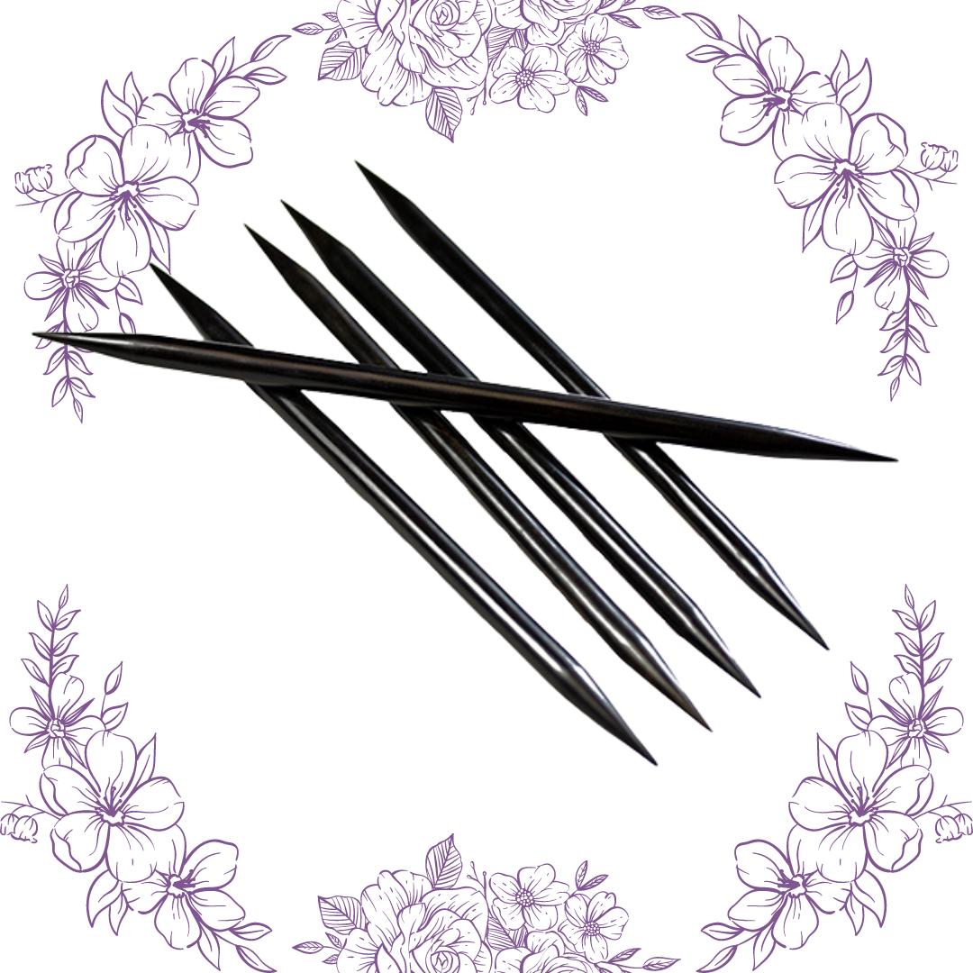 Nirvana 6" Ebony Double Point Needles