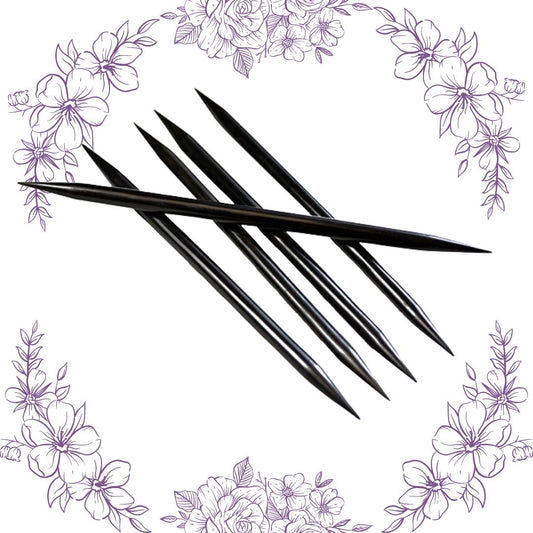 Nirvana 6" Ebony Double Point Needles